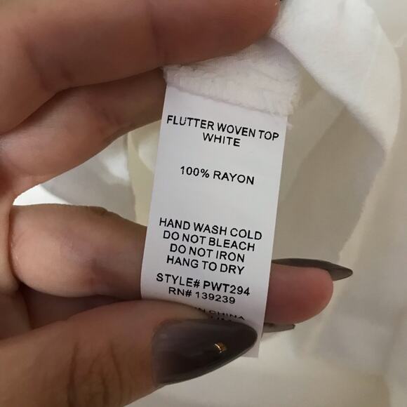 new PQ LA cream beige off-white cold shoulder flutter sleeve boho blouse top - Picture 4 of 6